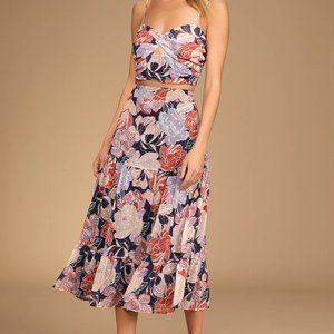 Lulus Floral Two-Piece Midi Dress